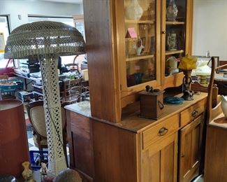 Late 19th century step back cupboard oak