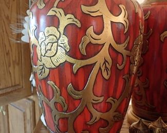 RED & GOLD VASE