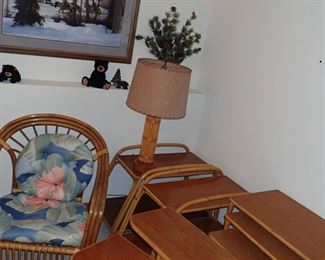 RITTS TROPITAN END TABLES - BAMBOO FURNITURE - SIDE TABLES - CHAIR - LAMP TABLES