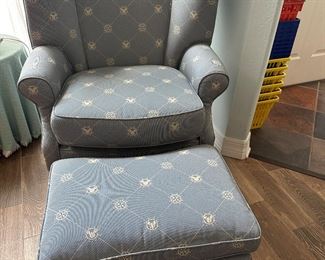 Disney (Mickey Mouse) fabric chair and ottoman. 