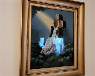 Reverse Painted Glass Religious Picture