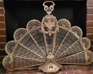 Vintage Brass Fireplace Fan