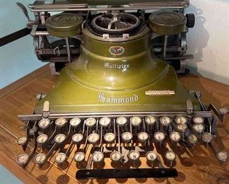 Fantastic Hammond Multiplex typewriter with Green Paint