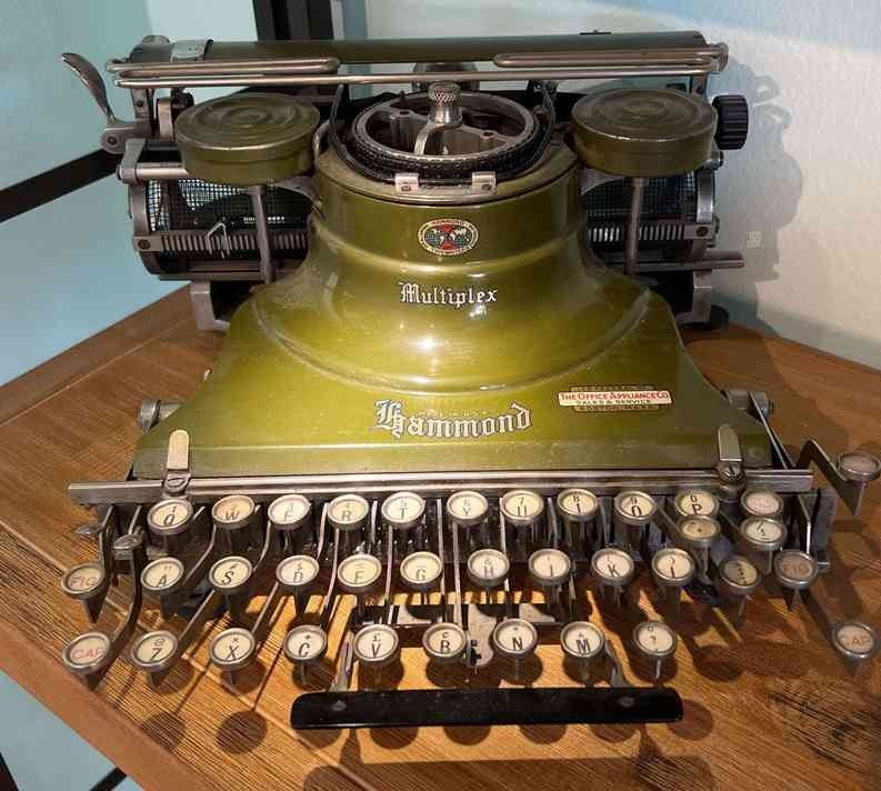 Fantastic Hammond Multiplex typewriter with Green Paint
