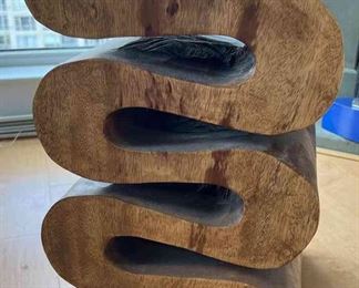 Haussmann Wood Wave Verve Accent Table