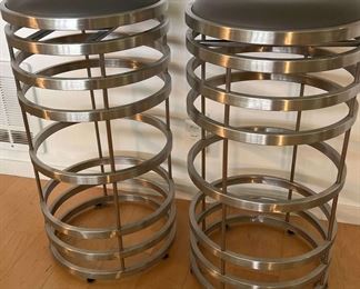 Pair of Stacked Circle Bar Stools