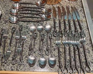 Steel Twist cutlery service for 6