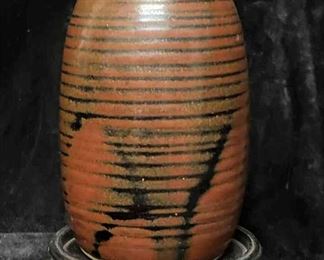 Japanese Earthenware Vase or Bottle