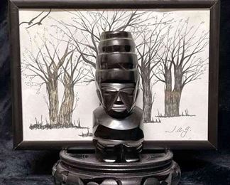 Carved Stone Deity Tiger Eye