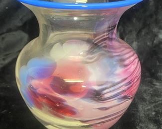 Marked VCA8007 Hand Blown Glass Vase