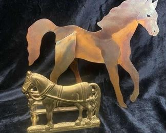 Oxide Metal Fabricated Horse Sculpture Brass Horse Letter Holder