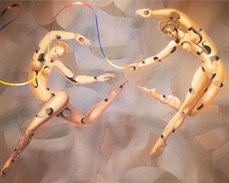 Hovik Kochinian (b. 1953) "Gracefulness" - Medium: mixed media on canvas - Measures 55" x 41". Private collection of Hovik Kochinian.                                                                                                                                                                                                                            The artist's works have gone up for sale at public auction 108 times, mostly in the Painting category. The oldest auction recorded online being the sale of his work"Dancers" sold in 2010 at Jean Marc Gallery & Auction House (Painting) and the most recent is ?Portrait? sold in 2022 (Painting).Hovik Kochinian was born in the Lori region of Armenia in 1953. In his youth,he exhibited great interest in fine arts. He started attending art school at age 7. In1972 Hovik graduated from the State University of Armenia. During his student years, he participated in several state and nationwide exhibitions.