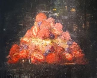 Tony Scherman (1950-2023) "Still Life" - Medium: encaustic. Signed on reverse and dated 2004.Measures 72" x 72" (unframed). From a Beverly Hills private collection. Tony Scherman chose to pursue image and figuration, working exclusively in theuncommon wax and pigment encaustic technique. His paintings and works on paperweave through the history of art and embrace image-imprints through the moderntechnologies of camera work and film.Scherman?s work is represented in 30 public collections across Canada andinternationally in the Los Angeles County Museum, The Museum of ContemporaryArt, La Jolla, Denver Museum of Art, San Diego Museum, High Museum Atlanta,The Birmingham Museum of Art, Library of Congress, Washington, ContemporaryArts Society London, Arts Council of Great Britain, Pompidou Centre, Paris, F.R.A.C.Ile de France, and the Schlossmuseum Murnau, Germany.Scherman has been a visitinglecturer at numerous universities, art schools and public galleries in England, Canadaand the United
