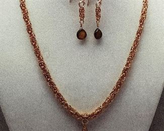 Handwoven Rose Gold Wire in Graduated Byzantine chain mail 