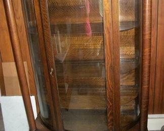 Antique Tiger Oak Display Cabinet