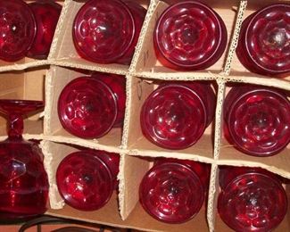 Vintage Ruby Red Goblet - many more Ruby Red's avail
