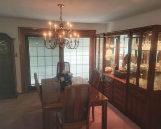 Thomasville Dinning Table and China/Display Cabinet & Server. Can be sold as set or separate