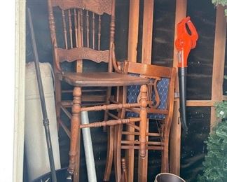 2 antique wood chairs