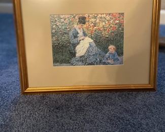 Camille Monet and child. Certificate of Authenticity is attached to picture. 
