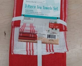 3 Piece Tea Towel Set - Red