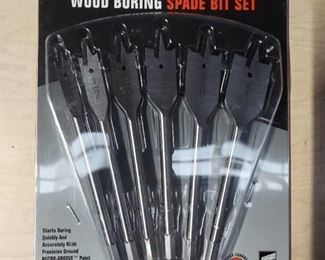 6pc Spade Drill Bit Set Wood Boring - 3/8" To 1"