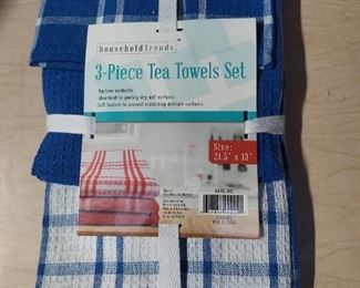 3 Piece Tea Towels Set - Blue