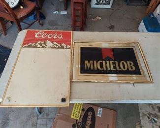 Coors White Board and Michelob Sign