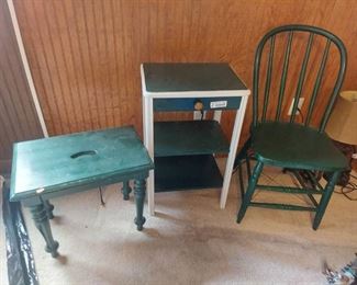 Chair, Side Table and Stool