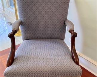 Baker Chippendale-style armchair with nailhead trim       $500.00              42.5"h x 25.5"w x 31"d