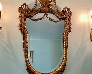 Giltwood Rococo-style Cartouche Mirror                                 44"h x 24"w  