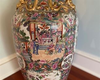 Chinese Famille Rose floor vase                                                        35"h  