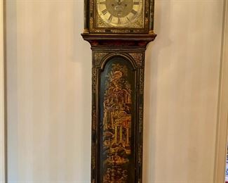 Chinoiserie Lacquered Georgian Longcase Clock      18th c. by Thomas Burges Gosport 