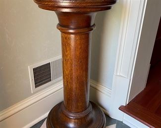 Antique wood pedestal  30"h  