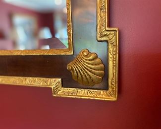 Mirror with shell detail