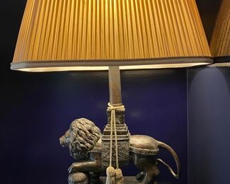 Pair Maitland-Smith lion table lamps  $550.00                                                                                27"h x 16" long 