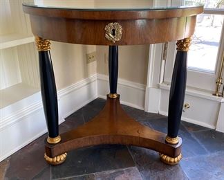 Round Empire-style occasional table                                       29"h x 30" diameter