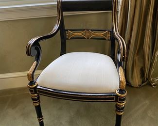 Maitland-Smith Regency-Style armchair  $350.00 Height: 33 in Width: 21 in Depth: 10 in