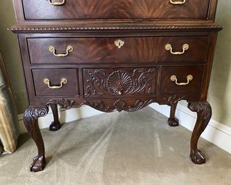 Drexel Heritage Chippendale-style highboy dresser                                             83"h x 41"w x 19"d
