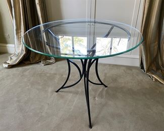 Glass & Iron table  28"h x 35"d    $350.00