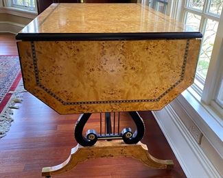 Baker Empire drop-leaf library table                                      W. 63 D.27 H.30