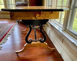 Baker Empire drop-leaf library table   
