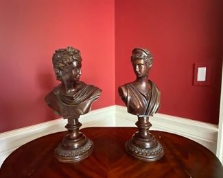Pair Maitland-Smith classical busts       