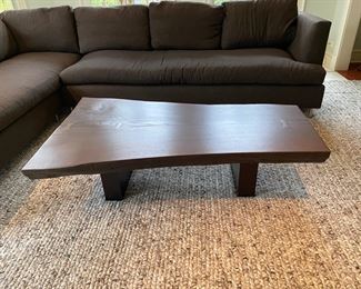 Nakashima-style live edge coffee table with butterfly dovetails      $1200.00                                                                        15"h x 60" long x 36"w