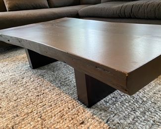 Nakashima-style live edge coffee table with butterfly dovetails      $1200.00                                                                        15"h x 60" long x 36"w