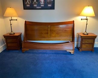 Roche Bobois full sleigh bed and night stands
