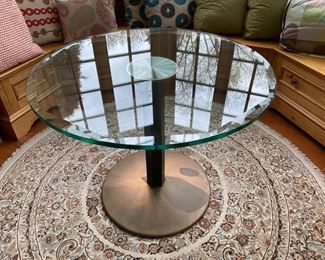 Iron & Glass table                                                   $450.00                           wear on base
