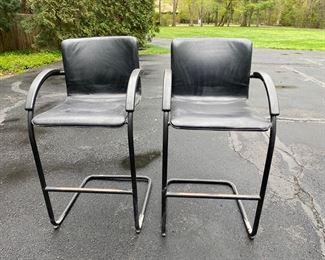 Pr. Leather stools (some wear)    $145.00/pr