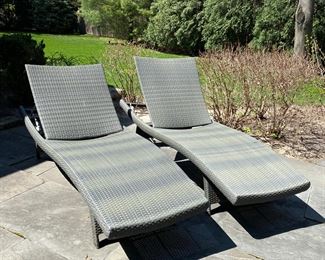 Frontgate Balancia wicker chaise loungers   500.00/pr.