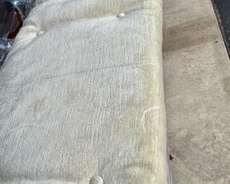 Cream velvet custom cushion  100" x 18"