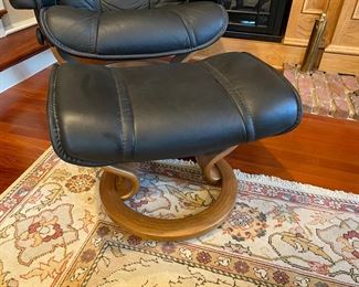 Ekornes Stressless leather recliner & ottoman 